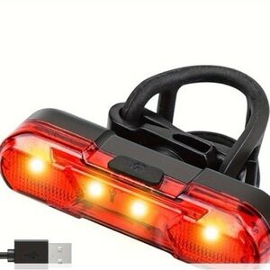 Red LED Bicycle Safety Light with USB Rechargeable Mount